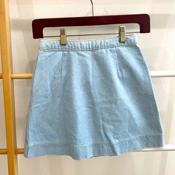 American Apparel High Waisted Jean Mini Skirt - Picture 2 of 3